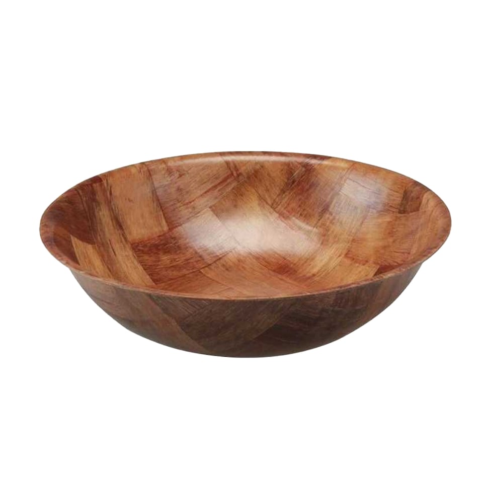 image 1 of Apollo Wood Woven Serving Bowl | Brown | Brown | 1