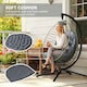 image 5 of Outsunny PE Rattan Hanging Swing Chair w/ Stand & Cup Holder, Grey | Grey | One Size