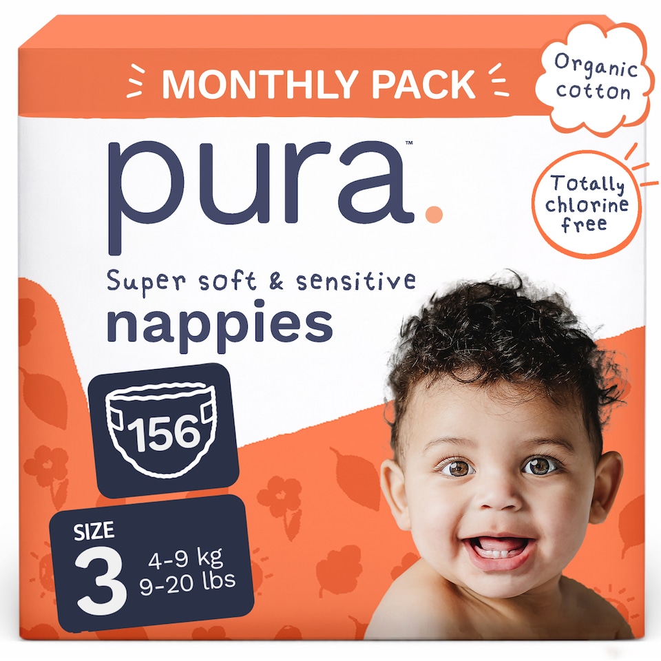 image 1 of Pura Soft & Sensitive Nappies Size 3, 156ct