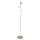 image 2 of Satin Brass Floor Lamp with Opal Globe Shades Bronze
