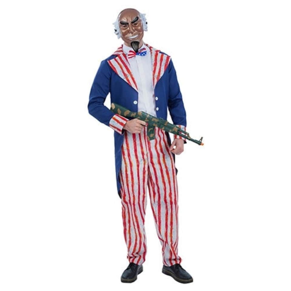 image 1 of Uncle Sam Horror Patriot Fancy Dress Costume Adult Mens Large | Multi | L
