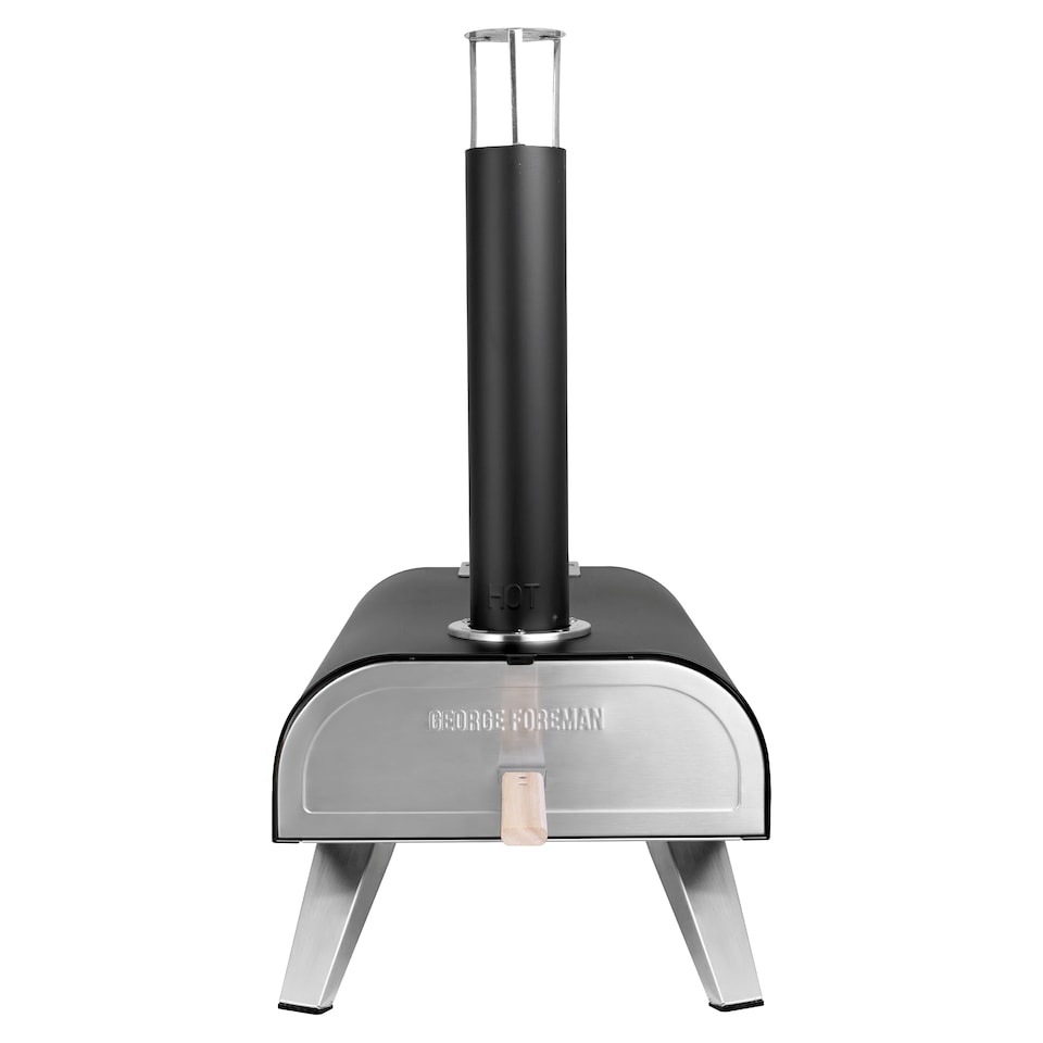 image 1 of George Foreman GFWPPO2BPC Pizza Oven Black 16" Wood Pellet with Paddle & Carry Bag