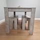 image 3 of Stone Grey Effect Wooden Dining Table with 2 Grey Wood Benches Dining Room Furniture Set | Grey | One Size