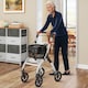 image 8 of COSTWAY Rollator Lightweight Foldable Rolling Walker-White