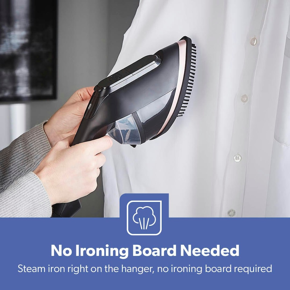 image 1 of GEEPAS 2-in-1 Travel Garment Steamer & Steam Iron, 1950W Black