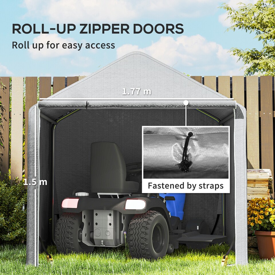 image 1 of Outsunny 6.5' x 6.5' x 6.5' Temporary Garden Shed Storage Tent, Grey | Grey | 1