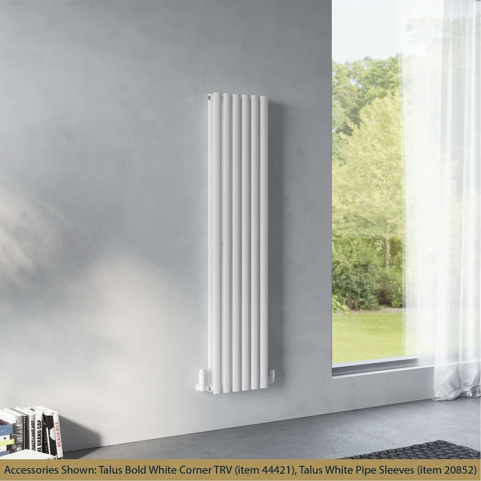 image 1 of Omeara - White Vertical Radiator H1600mm x W348mm Double Panel
