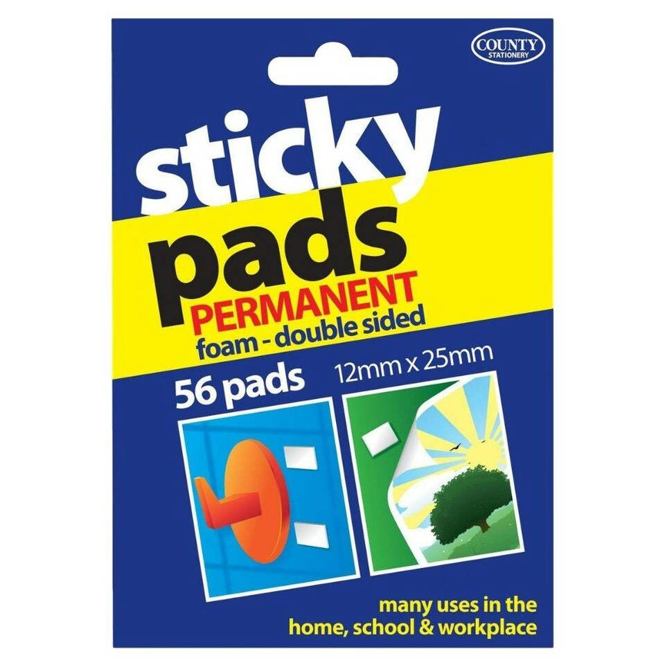 image 1 of Sticky pads permanent foam - double sided 12mm X 25mm 56 pads