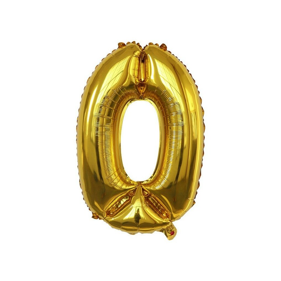 Realmax 0 Number Balloon - Gold - One Size