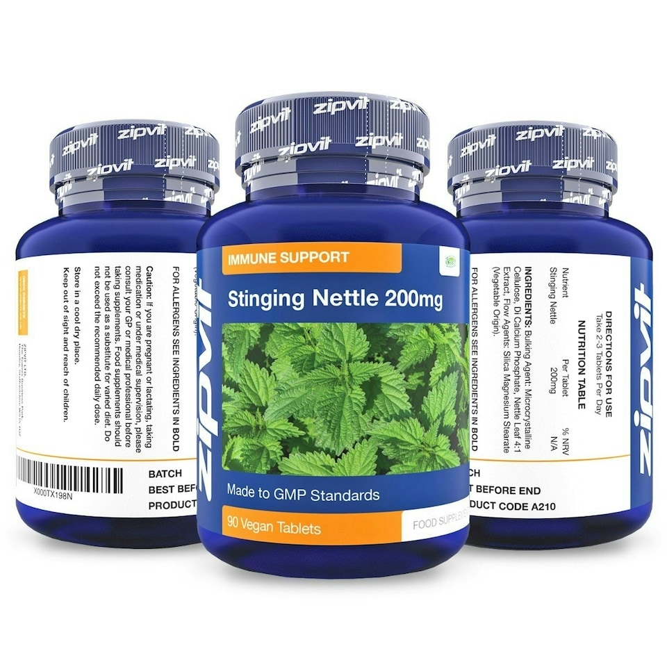 image 1 of Zipvit Stinging Nettle 600mg, Natural Antioxidant & Seasonal Support, 90 Vegan Tablets, 1-Month Supply