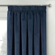 image 2 of Oxford Navy Velvet Curtains 46 x 54 inch (117 x 137 cm) 100% Blackout Pencil Pleat Thermal Noise Reducing Curtains for Bedroom and Living Room