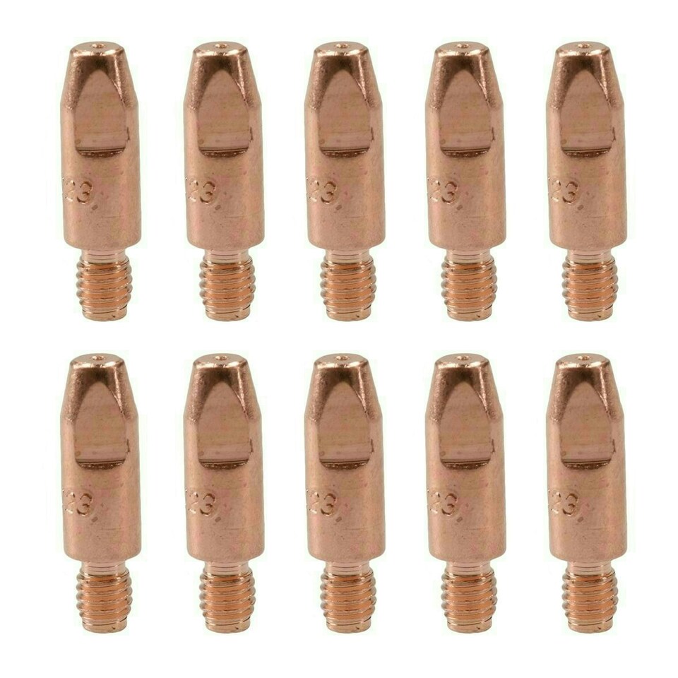 image 1 of 0.6mm Mig Welding Welder Round Contact Tips for MB25 MB36 Euro Torches 10pk