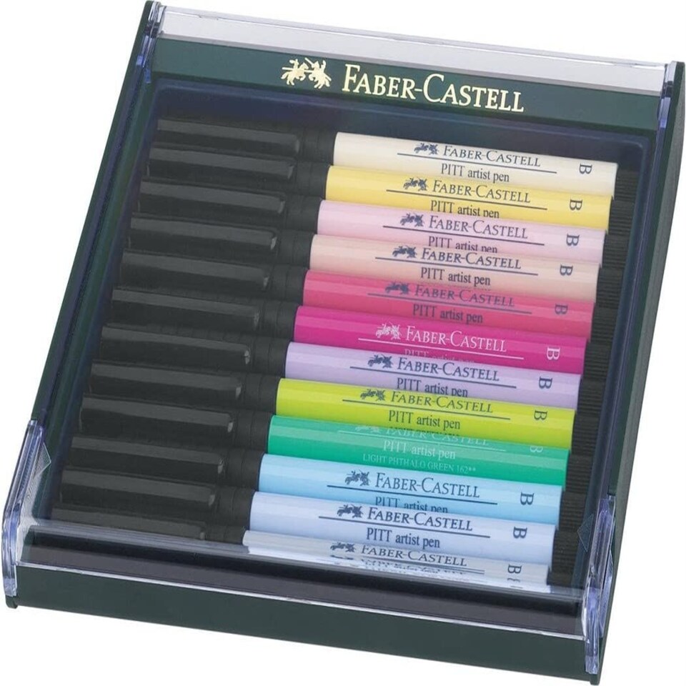 Faber-Castell - PITT Artist Brush Pen Set of 12, Pastel Tones