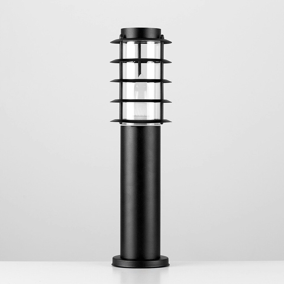 image 1 of ValueLights Wharf Modern Black Stainless Steel Outdoor Wired IP44 Garden Post Light
