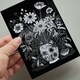 image 5 of Flower Floral Aesthetic Black White Wall Art Set of 50 Unframed A6 Prints