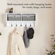 image 2 of VonHaus White Wall Mounted Coat Hooks with Baskets