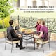 image 6 of Outsunny 5 Pieces Garden Dining Set with Cushions, Outdoor Patio Table and 4 Stackable Chairs, Metal Top Table with Umbrella Hole, Black