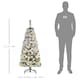 image 5 of HOMCOM 4FT Prelit Artificial Snow Flocked Christmas Tree with Warm White LED Light, Holiday Home Xmas Decoration, Green White