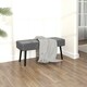 image 6 of HOMCOM End of Bed Bench with Thick Padding and Steel Legs for Entryway, Grey