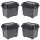 image 3 of 2 x 31 Litres Indoor Outdoor Heavy Duty Black Storage Bunker Trunks Ideal For DIY Use Tradesman & Handyman Black