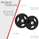image 2 of Olympic Tri-Grip Rubber Weight Plates Black Pairs Sets 10 kg PAIR