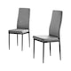 image 1 of Furniturebox 6x Milan Black Leg Grey Hatched Faux Leather Dining Chairs
