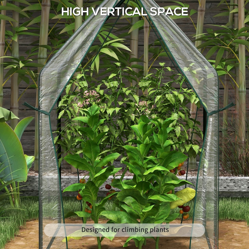 image 1 of Outsunny Tomato Greenhouse with 2 Zipped Doors, Outdoor Green House, Clear
