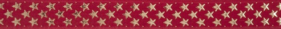 Berisfords Red/Gold 25mm Galaxy Ribbon (Value Roll) for Dressmaking - per 20 metre roll