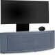 image 3 of Centurion Supports PANGEA Grey Beam-Thru Curved True-Corner 32"-50" TV Cabinet with Mounting Arm Grey