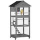 image 1 of PawHut Bird Cage Wooden Aviary for Canary Cockatiel Parrot w/ Wheels Tray