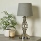 image 7 of Manor Chrome Table Lamp with Grey Shade Chrome