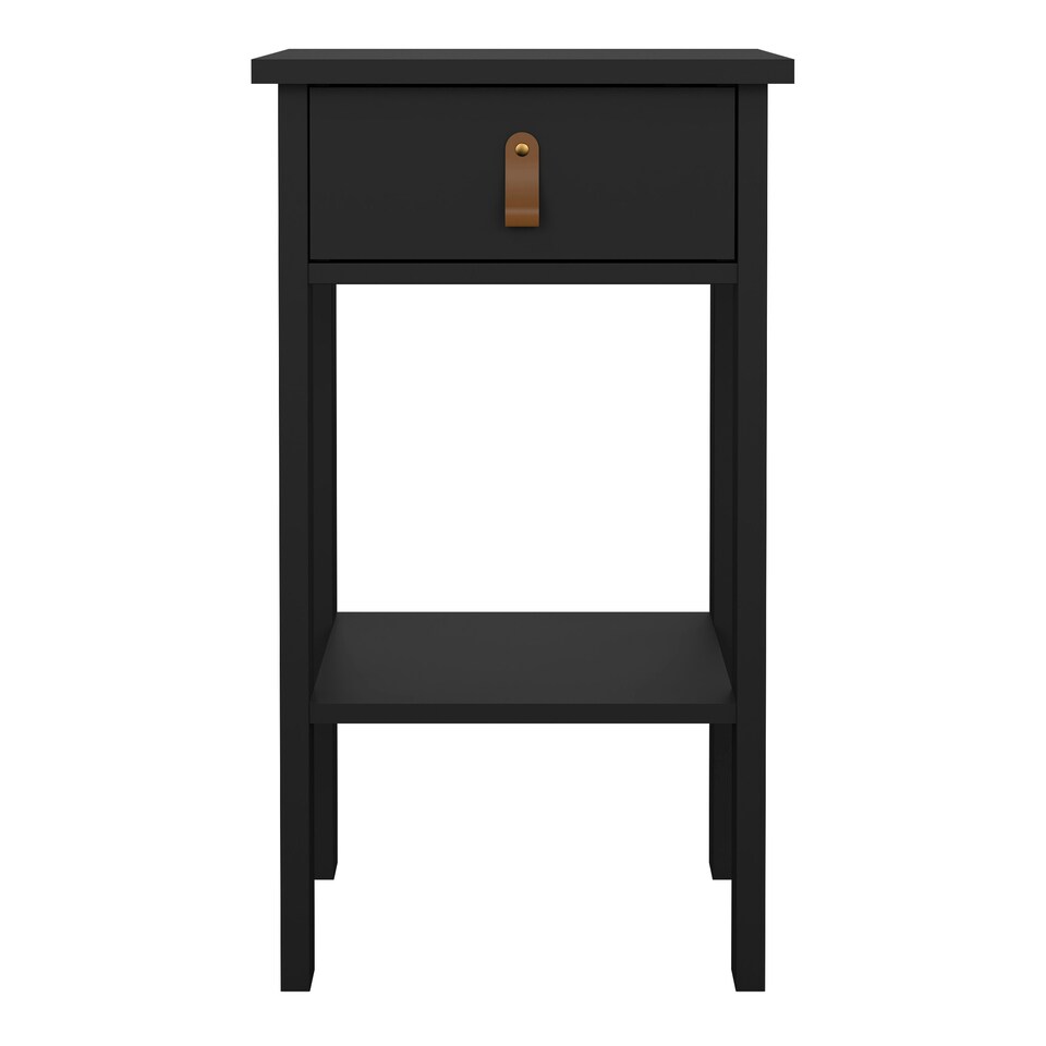 image 1 of Barcelona Bedside Table with 1 Drawer in Matt Black