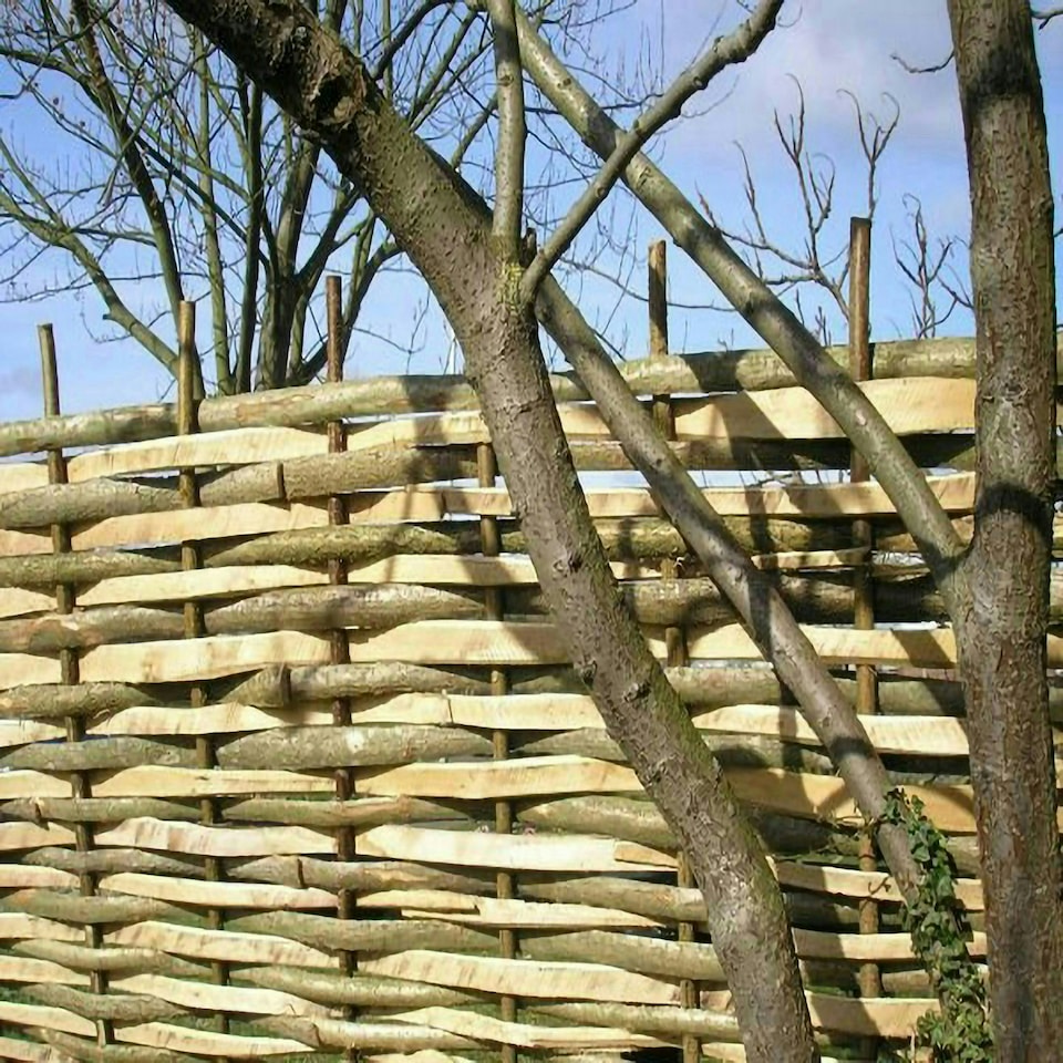 image 1 of Primrose Split Hazel Hurdle Fence Panel Natural Handwoven Weave 6ft x 6ft