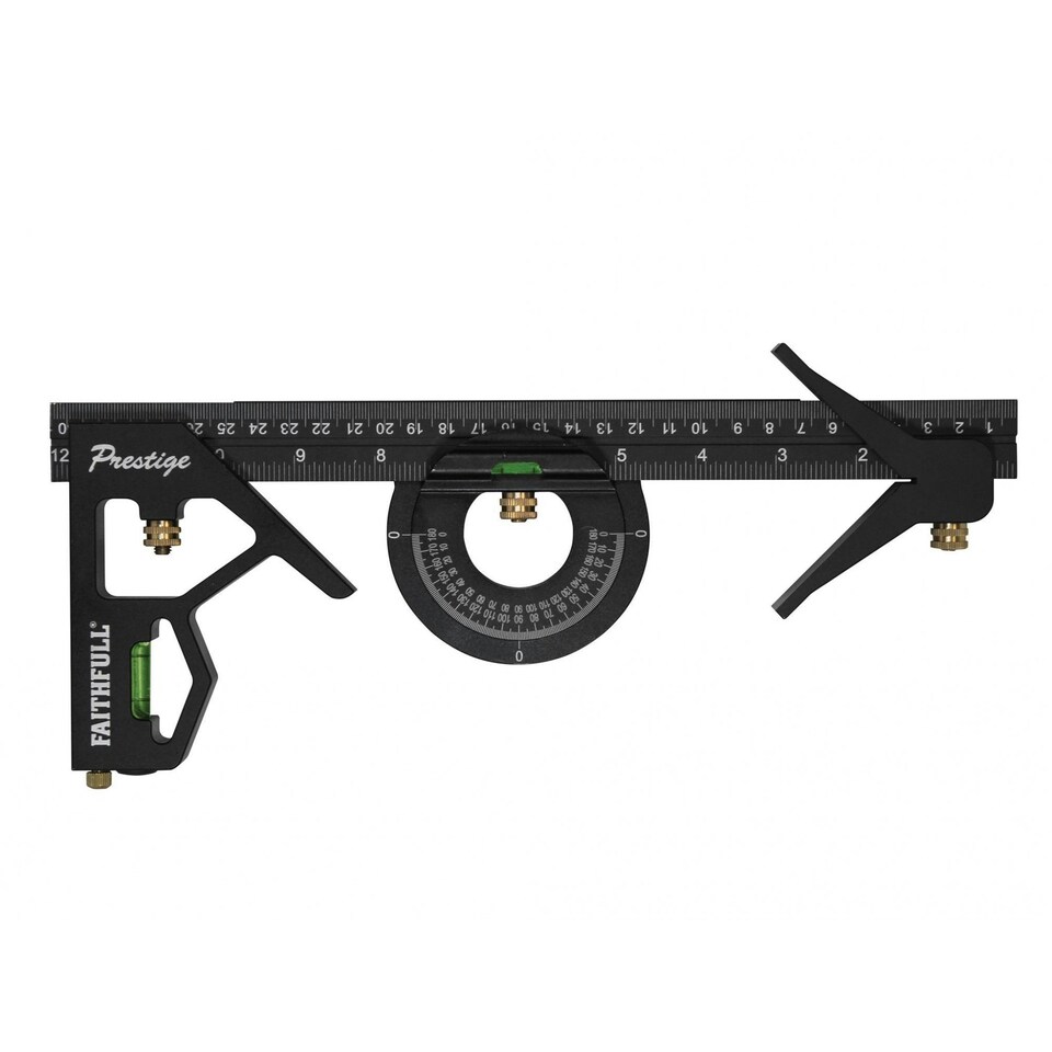 Faithfull Prestige Combination Square Set 300mm (12in) - Multi Colour - One Size