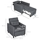 image 3 of HOMCOM Compact Single Chair Bed, Pull Out Bed, Convertible Sleeper Chair with Adjustable Backrest, Pillow, Side Pockets for Home Office, Bedroom, Living Room, Grey