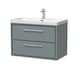 image 1 of Bathroom 2 Soft Close Drawer Wall Hung Vanity Unit Basin, Grey, 600mm | Grey | Monument Grey | 1