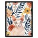 image 1 of Sphynx Cat Lover Floral Watercolour Portrait Black Framed Wall Art Print A4