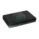 image 1 of Harbour Housewares 12pc Table Set - Black Glass Square Coasters & Placemats - 30 x 20cm Black