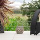image 4 of JVL Luna Set of 2 Natural Round Willow Wood Lantern With Braided Rope Handle, Grey Wash