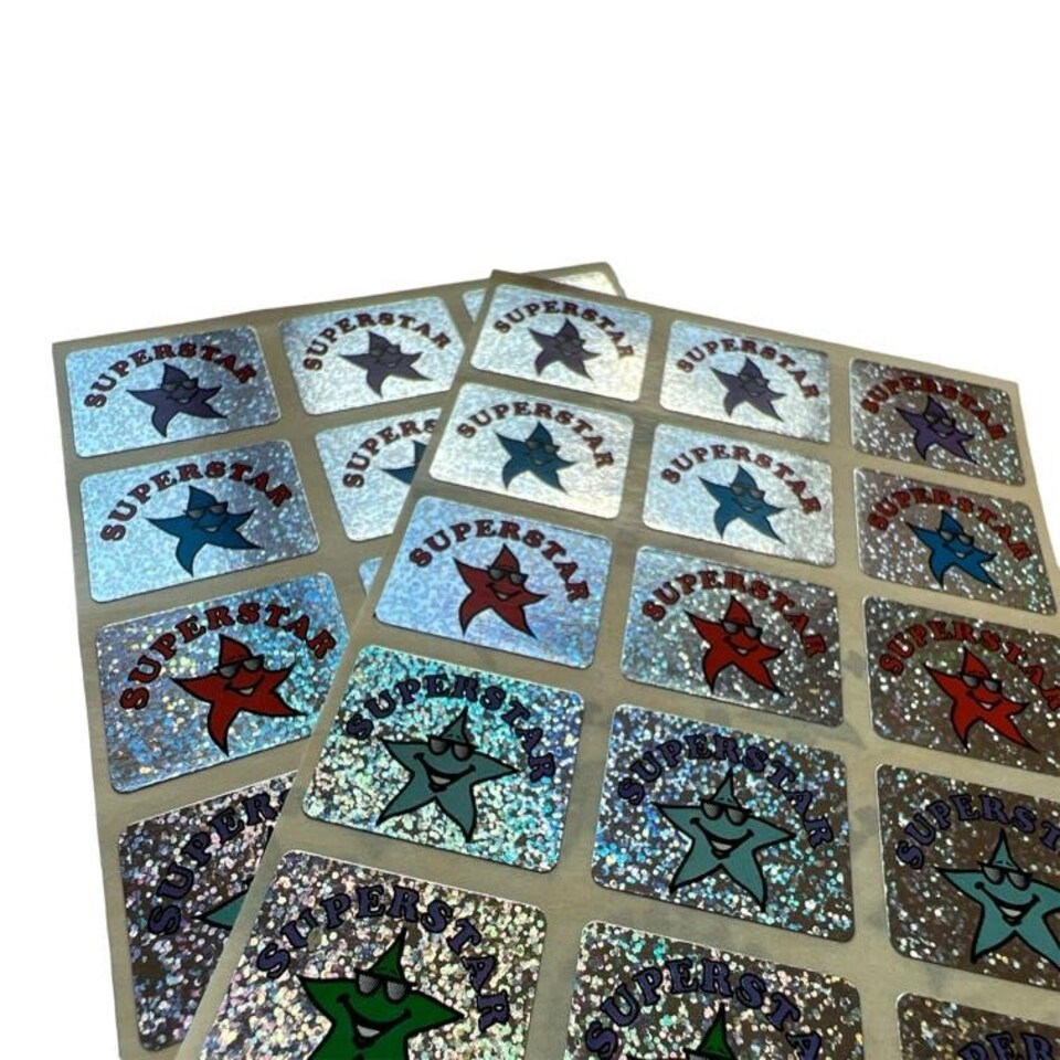 image 1 of Pack of 30 Holographic Superstar Motivational Stickers