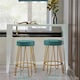 image 2 of Yaheetech 67 cm Tall Upholstered Velvet Counter Stools Blue | Peacock Blue