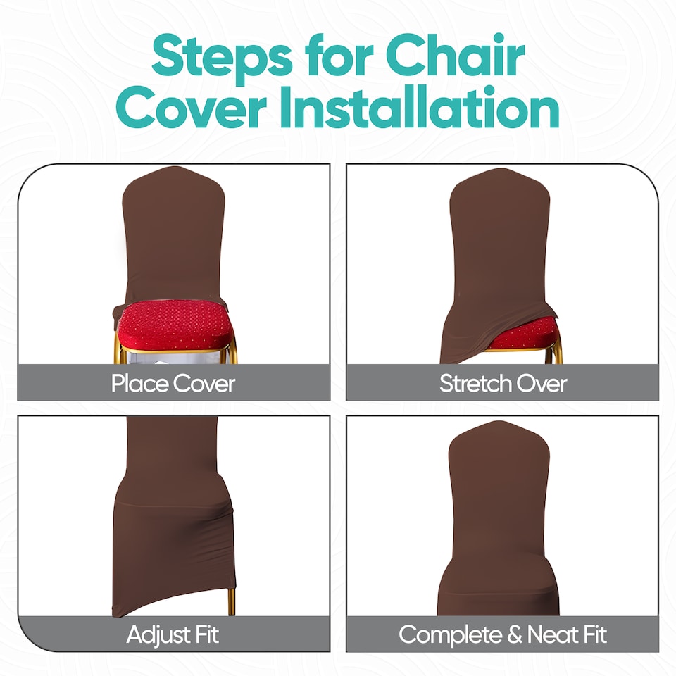 image 1 of Chair Cover Spandex Polyester Stretch, Flat Dining Slipcovers - 1pc