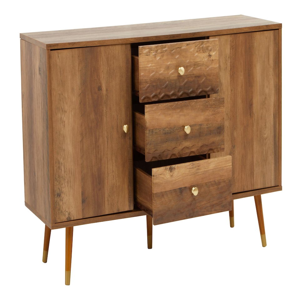 image 1 of Interiors by Premier Functional Sideboard, Intricate Detailing Two Door Sideboard, Sturdy And Durable Industrial Sideboard Brown