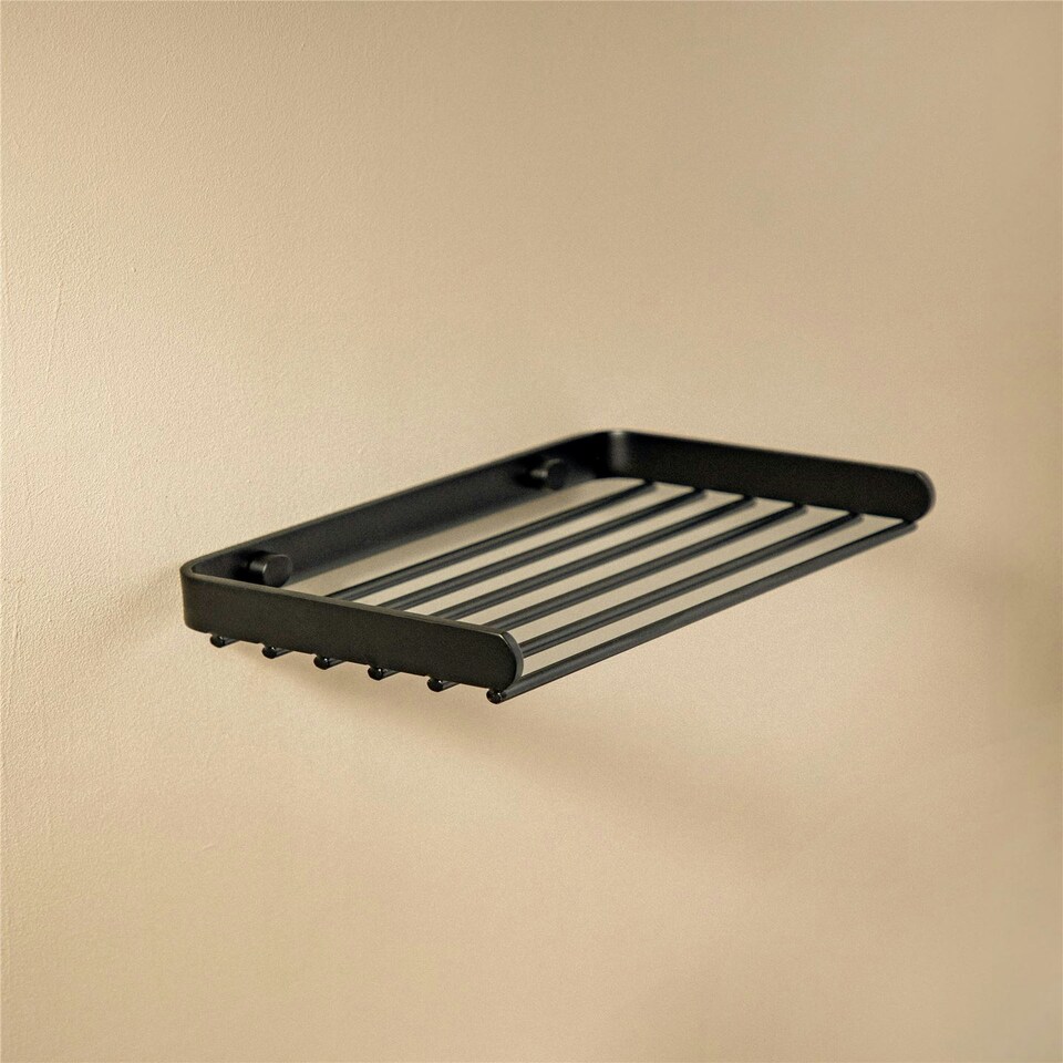 image 1 of Cosmic Soap Dish with Durable Stainless Steel for Bathroom, Matt Finish Black