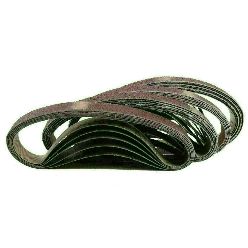 image 1 of Air Finger Sander Sanding Abrasive Belts Grinder 330mm x 10mm Mixed Grit 100pk
