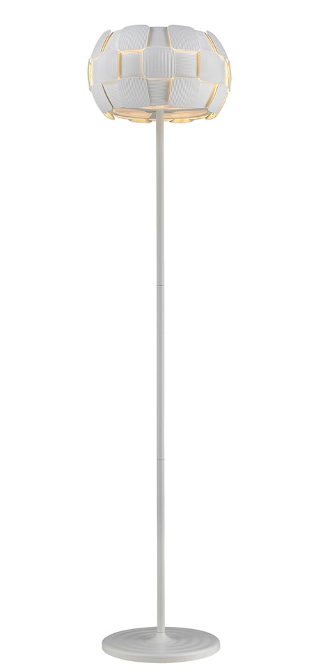 Brigitte 3 Light Floor Lamp White Frame