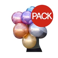 Kalisan Latex Mirror Balloon (Pack of 100) - Multicoloured - 12in