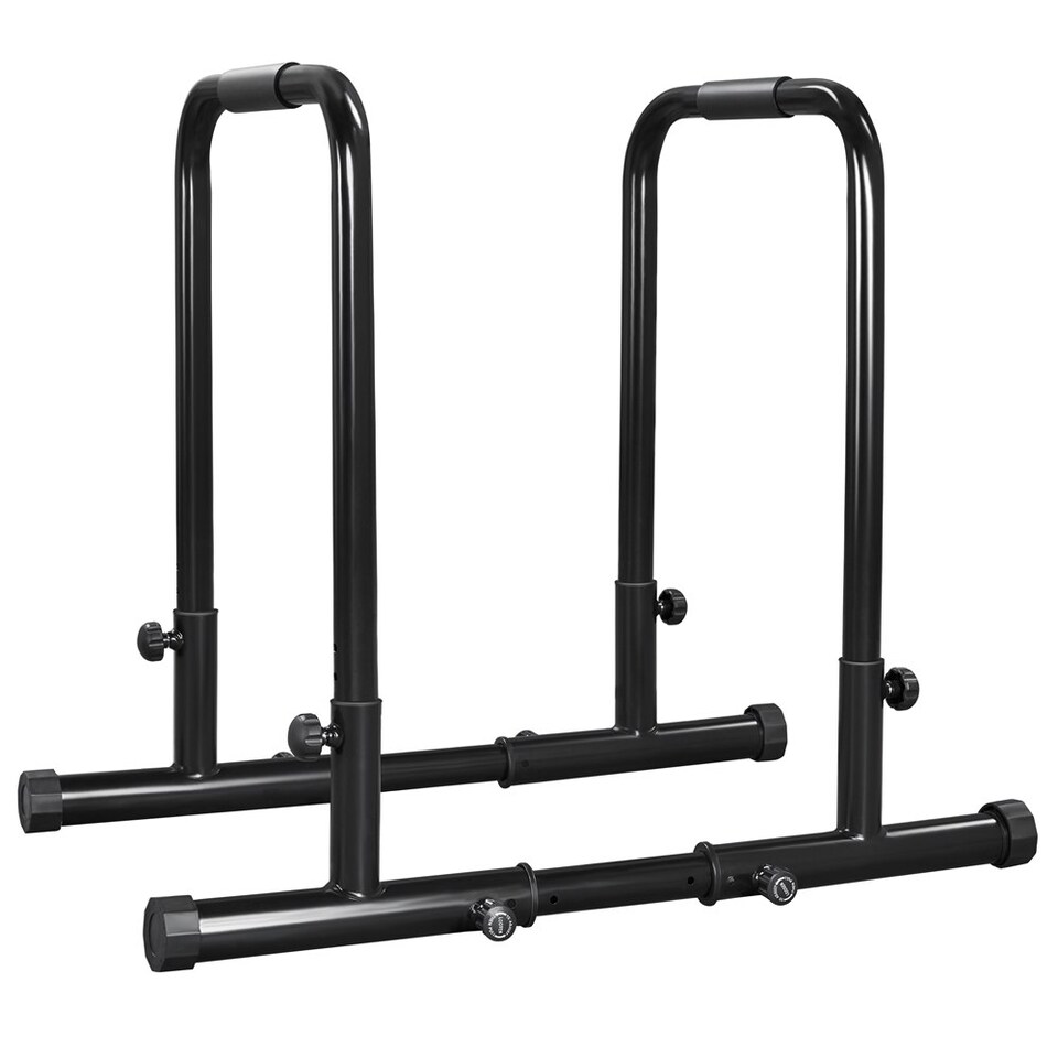 image 1 of Yaheetech Adjustable Parallel Bars for Home Gym Black