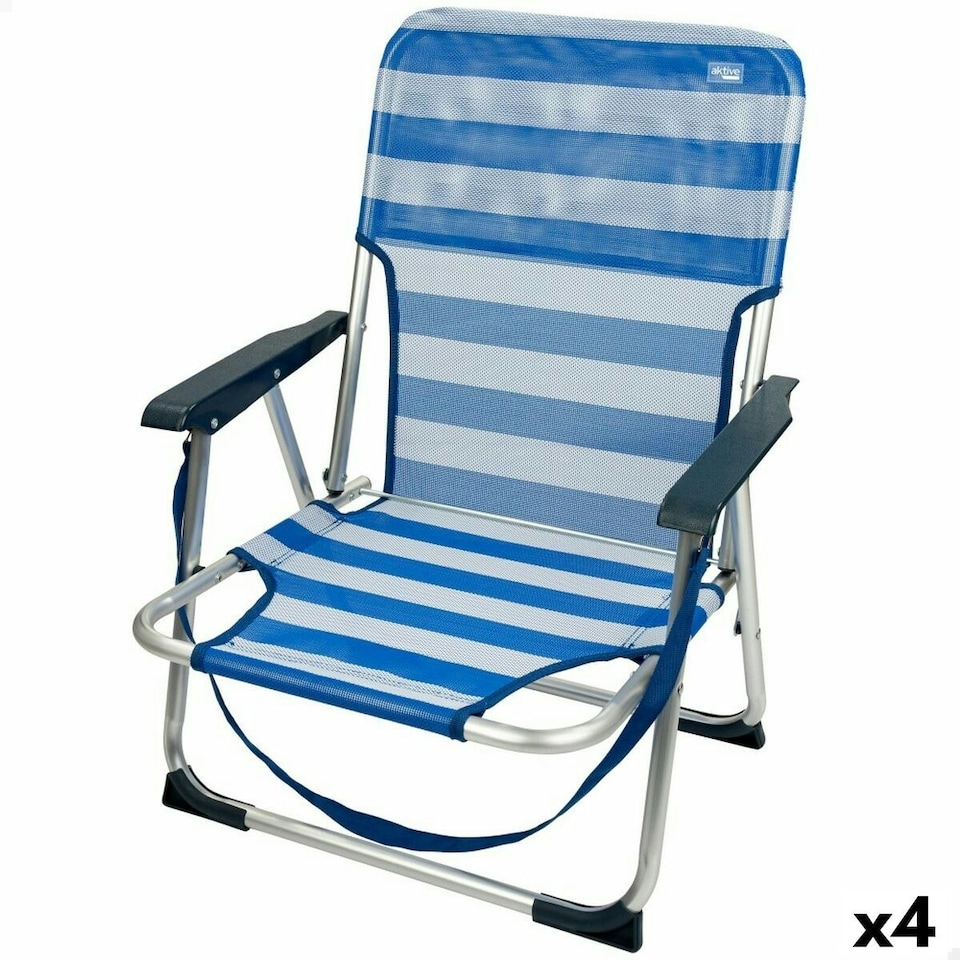 image 1 of Beach Chair Aktive Foldable Blue 44 x 72 x 35 cm (4 Units) N/A