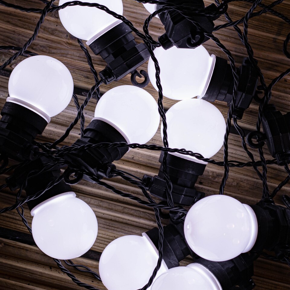 image 1 of Set of 20 Indoor Outdoor Connectable Party Festoon Lights with Cool White LEDs